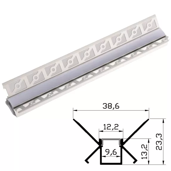 Profil Banda Led Aluminiu Pentru Rigips Incastrat 1m